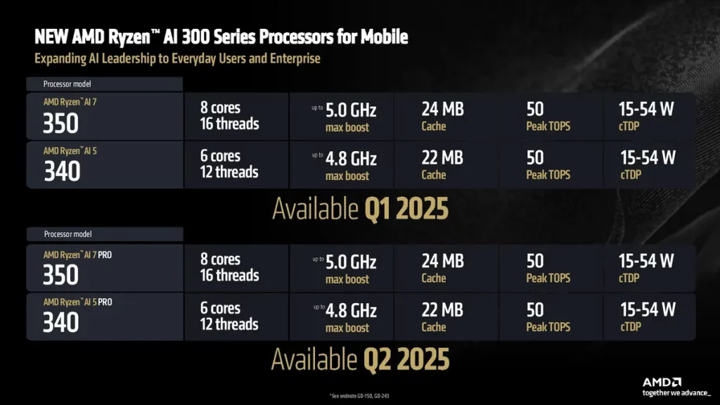 Ryzen AI Serie 300 e 300 PRO